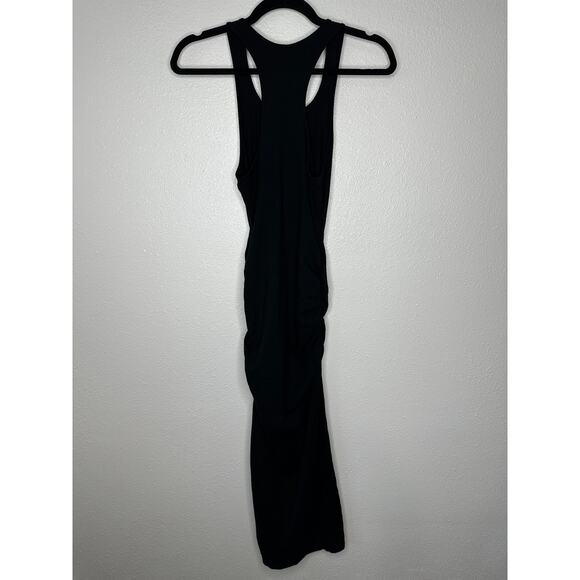 Michael Stars Black Midi Maxi Racerback Ruched Side Tank Dress Small - Picture 5 of 12